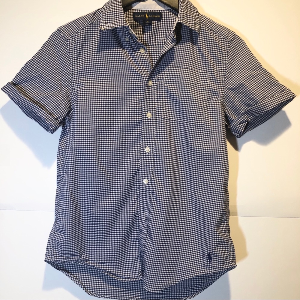 Boys Ralph Lauren button down, Blue, M (10-12))